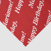 Papier Mousseline Classy Happy Birthday Name Red Tissue Paper (Détail)