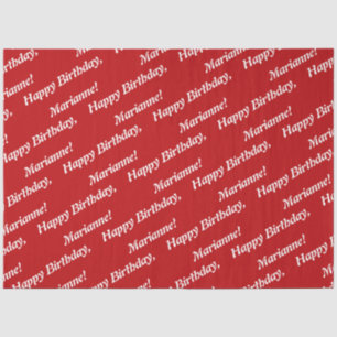 Papier Mousseline Classy Happy Birthday Name Red Tissue Paper