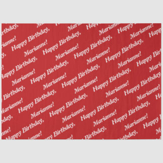 Papier Mousseline Classy Happy Birthday Name Red Tissue Paper