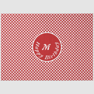 Papier Mousseline Classy Joyeux Anniversaire Rouge Polka Dot Tissu P