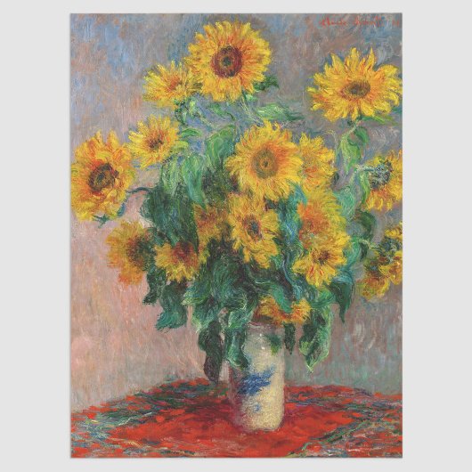 Papier Mousseline Claude Monet - Bouquet de tournesols