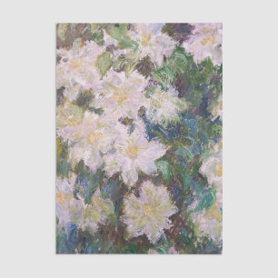 Papier Mousseline Claude Monet - Clématites blanches