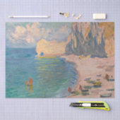 Papier Mousseline Claude Monet - Etretat : Plage et Falaise d'Amont (Artisanat)