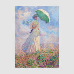 Papier Mousseline Claude Monet - Femme avec un parasol face à droite<br><div class="desc">Étude d'une figure en plein air,  aussi connue sous le nom de Femme avec un Parasol/Parapluie face à droite. Par Claude Monet en 1886.</div>