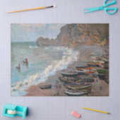 Papier Mousseline Claude Monet - La plage d'Etretat (Artisanat)