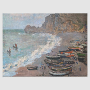 Papier Mousseline Claude Monet - La plage d'Etretat