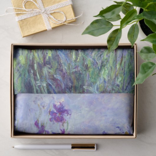 Papier Mousseline Claude Monet - Lilac Irises / Iris Mauves (Cadeau)