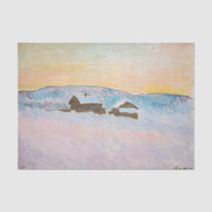 Papier Mousseline Claude Monet - Norvège Paysage, Maisons Bleues