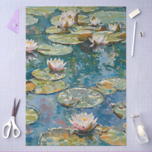 Papier Mousseline Claude Monet Water Lilies 1916 Fine Art