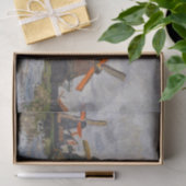 Papier Mousseline Claude Monet - Windmills near Zaandam (Cadeau)