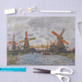 Papier Mousseline Claude Monet - Windmills near Zaandam (Artisanat)