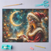 Papier Mousseline Clause de Noël magique Sorcière Lune (Artisanat)