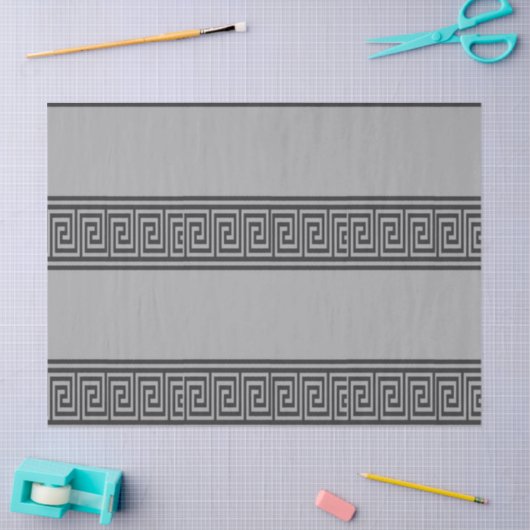 Papier Mousseline Clavier noir et gris grec (Artisanat)
