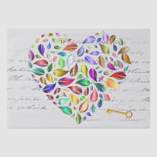 Papier Mousseline Clé de mon coeur (Recto)