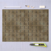 Papier Mousseline Clé grecque noire et or Motif (Artisanat)