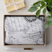 Papier Mousseline Clé Papillon noir blanc Découpage (Cadeau)