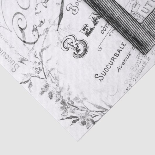 Papier Mousseline Clé Papillon noir blanc Découpage (Détail)