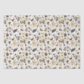 Papier Mousseline Clematis Aquarelle Jaune Peinte Gray Floral (Recto)