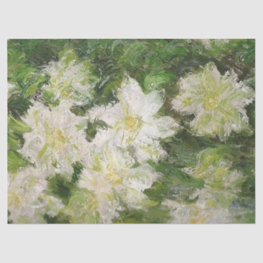Papier Mousseline Clematis blanc par Claude Monet Tissue Paper (Recto)