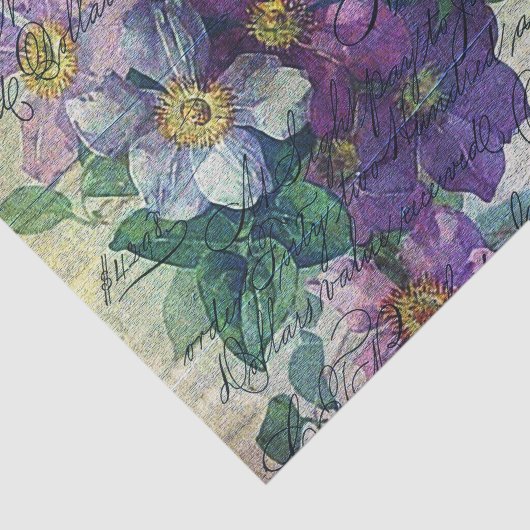 Papier Mousseline Clematis Vine Écriture Ephémère Découpage (Détail)