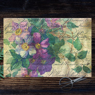Papier Mousseline Clematis Vine écriture Vivid Ephemera Découpage