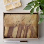 Papier Mousseline Clés grunges de piano de feuille de musique (Cadeau)