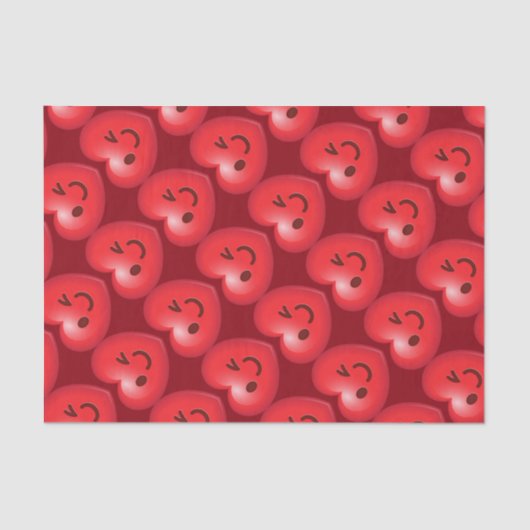 Papier Mousseline Cligner de l'oeil le coeur Emoji (Recto)