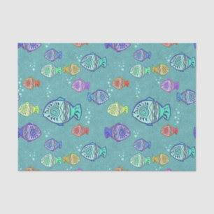 Papier Mousseline Clip Art Fish Motif + vos idées