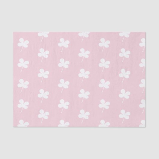 Papier Mousseline Cloches blanches sur rose (Recto)