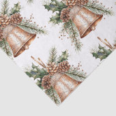 Papier Mousseline Cloches de Noël blanches en bronze or (Détail)