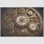 Papier Mousseline Clocks and pocket watches Steampunk 2 Tissue paper (Recto)