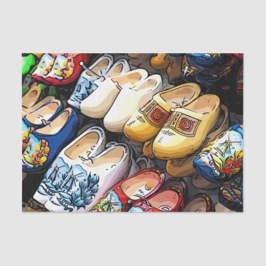 Papier Mousseline Clogs, Amsterdam, Pays-Bas - Papier Tissus (Recto)