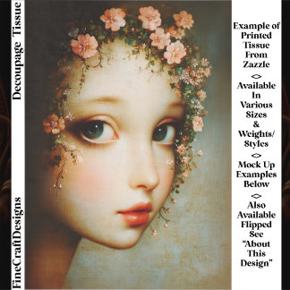 Papier Mousseline Close Up Floral Girl Vintage Canvas FF7R Decoupage