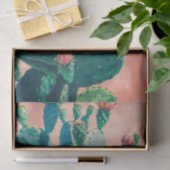 Papier Mousseline Closeup Cactus avec corail rose mur découpage (Cadeau)