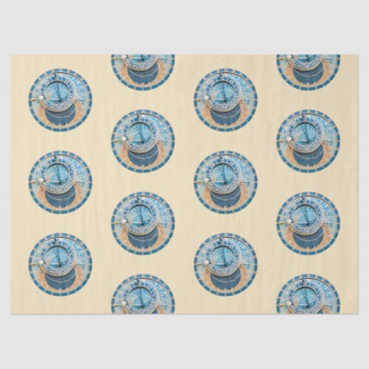 Papier Mousseline Closeup on Prague Astronomical Clock, Czech R. (Recto)