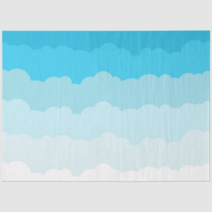 Papier Mousseline Clouages bleu clair et ciel blanc