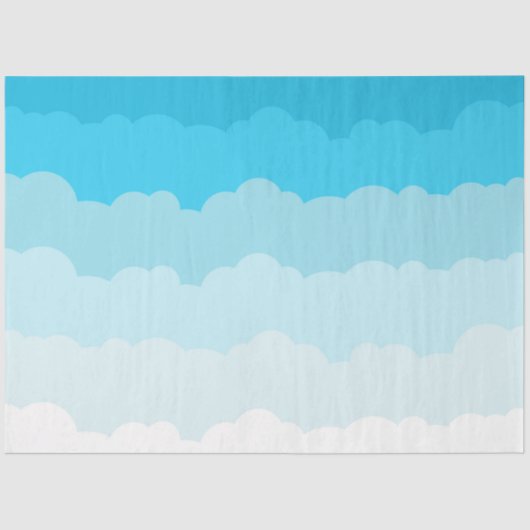 Papier Mousseline Clouages bleu clair et ciel blanc (Recto)