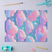 Papier Mousseline Clouds pastel Holo Fluffy (Artisanat)