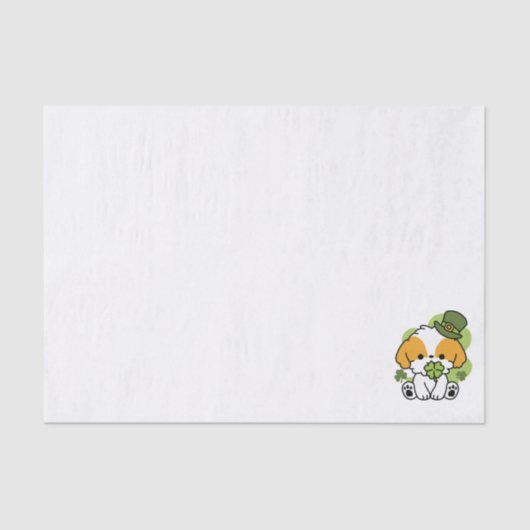 Papier Mousseline Clover Pup Love - St. Patrick's Day Chien Design (Recto)
