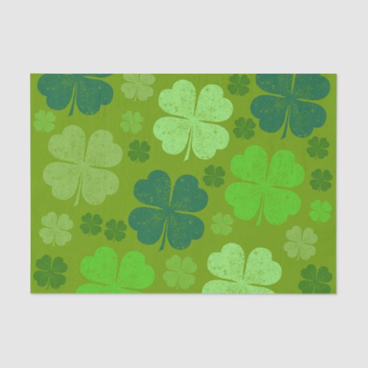 Papier Mousseline Clovers verts, Lucky Clovers, Saint Patrick's Day (Recto)