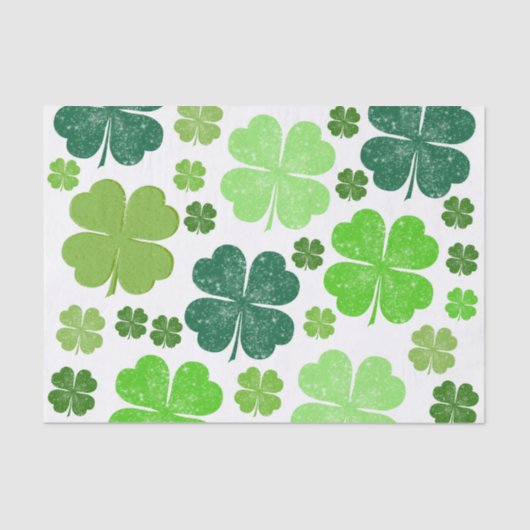 Papier Mousseline Clovers verts, Lucky Clovers, Saint Patrick's Day (Recto)
