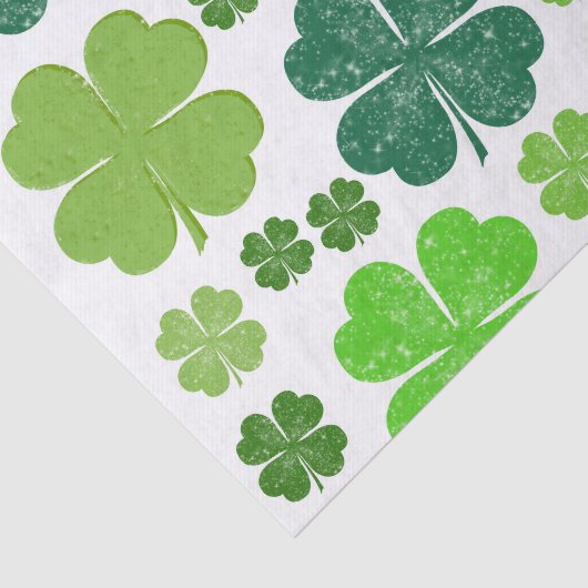 Papier Mousseline Clovers verts, Lucky Clovers, Saint Patrick's Day (Détail)
