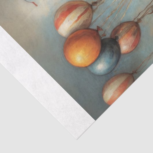 Papier Mousseline Clown bébé avec ballons - Découpage - (Détail)