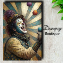 Clown de Cirque Décoré par Découpage Jubilant