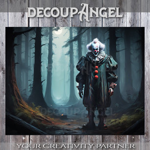 Papier Mousseline Clown déplaisant dans les ombres - Découpage