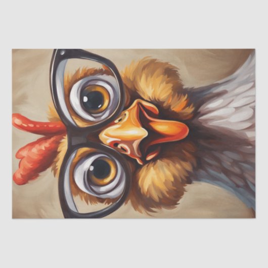 Papier Mousseline Cluck & Gasp : Découpage du visage de poulet choqu (Recto)