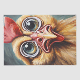 Papier Mousseline Cluck & Gasp : Découpage du visage de poulet choqu