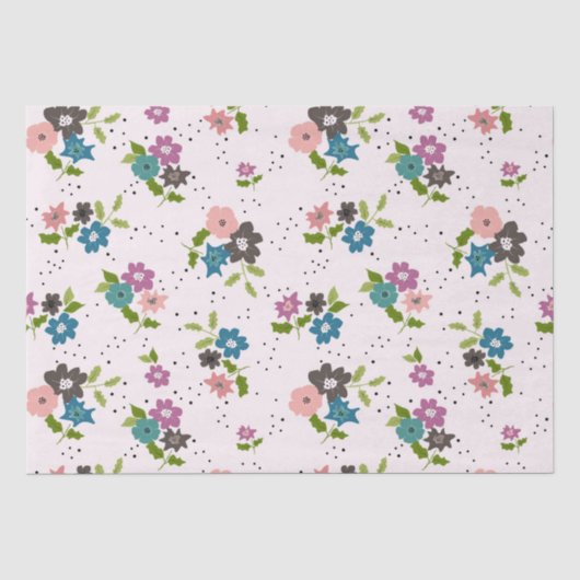 Papier Mousseline Clusters de fleurs Boho (Recto)