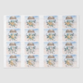 Papier Mousseline Coastal Floral Seashells in a Jar Decoupage  (Recto)