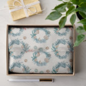 Papier Mousseline Coastal Marine Vintage Christmas Wreath Pattern (Cadeau)